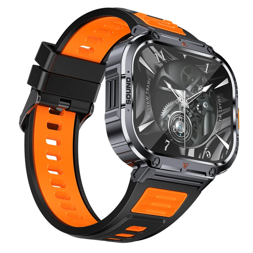 Outdoor Flashlight Smart Watch NX23 BT Calling Health Monitoring Heart Rate Blood Oxygen Men Sport Smart Watches IP68 Waterproof