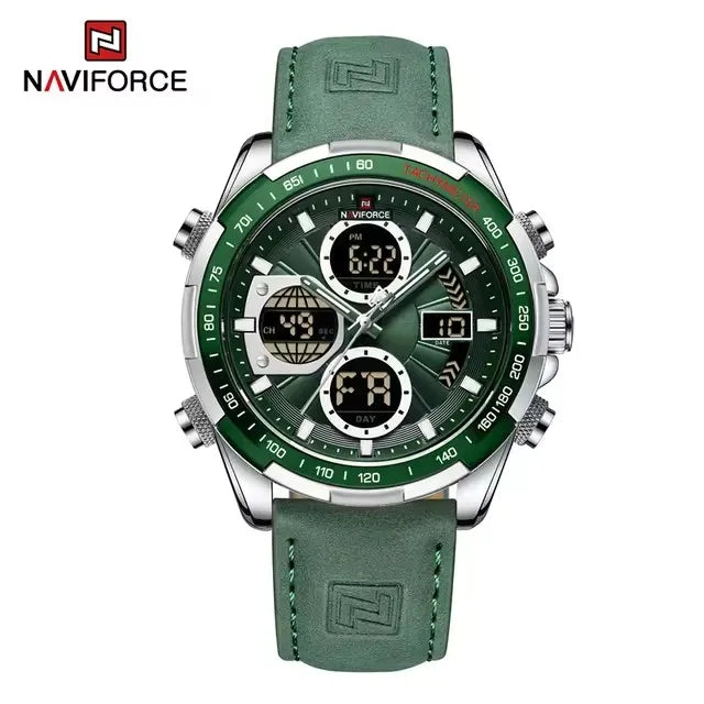 NAVIFORCE 9197 Quartz Watches Mens Luxury Sport Chronograph Waterproof Quartz Big Dial Clock Digital Wristwatches Men Watch