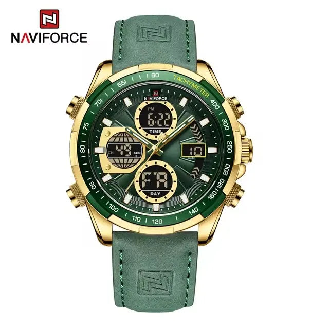 NAVIFORCE 9197 Quartz Watches Mens Luxury Sport Chronograph Waterproof Quartz Big Dial Clock Digital Wristwatches Men Watch