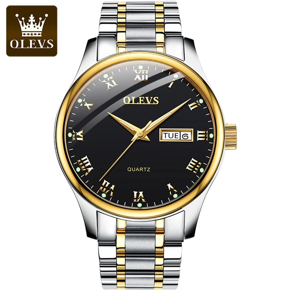 OLEVS 5568 Oem Fashion Design Luxury Watches Classic Business Luminous Stainless Steel Man Custom Watch for Men Quartz Watches
