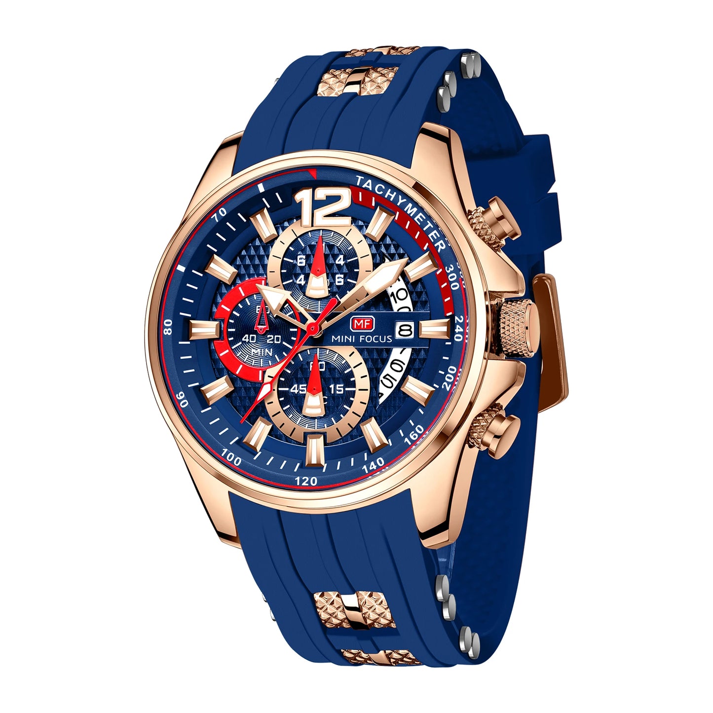 Best Selling MINI FOCUS MF0350G Luxury Quartz Watch Men Waterproof Silicone Band Waterproof Luminous Hands Wrist Watches