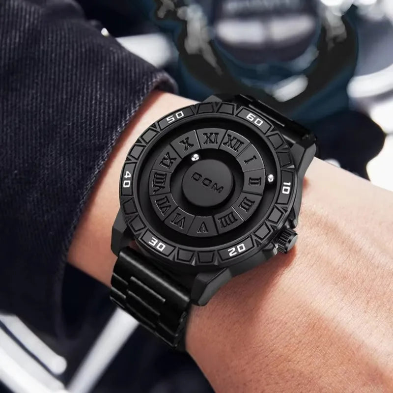 DOM 1726 Classics New Design Magnetic Ball Concept Men Fashion Cool Trend Minimalist Waterproof Leather Quartz Watches