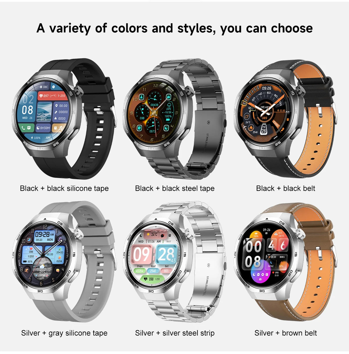 2025 Fashion Smart Watches Sports Smart Watch 5 Max Men Business Ecg Ppg BT Call Multiple Motion Modes Fitness Sports Watches