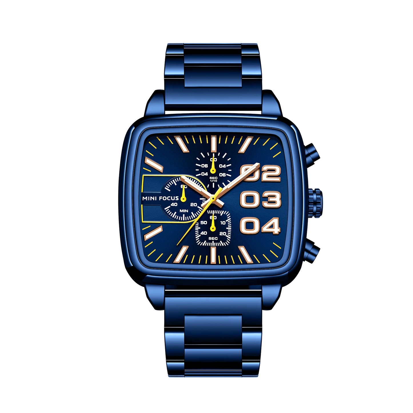 Relogio Masculino MINI FOCUS MF0314G Original Brand Waterproof Chronograph Men Quartz Watches Luxury Square Wrist Watch