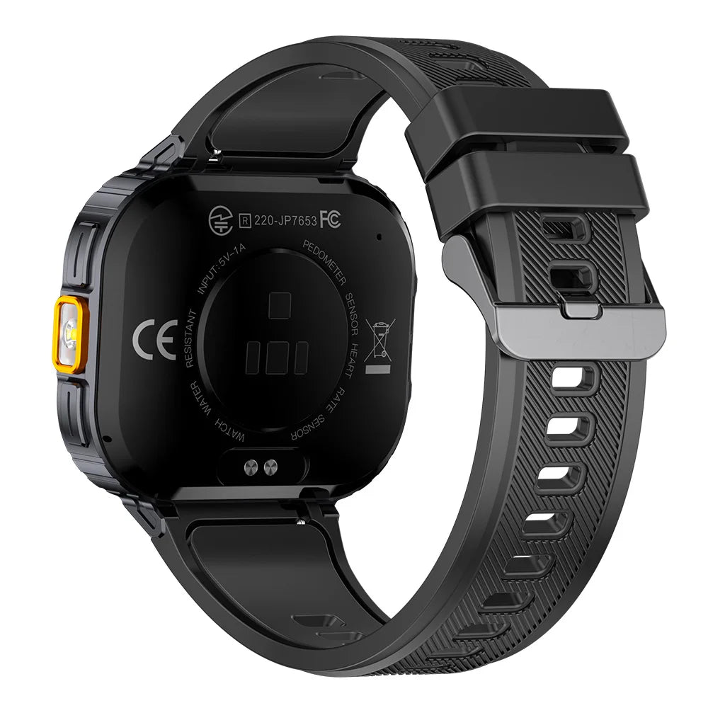 Outdoor Flashlight Smart Watch NX23 BT Calling Health Monitoring Heart Rate Blood Oxygen Men Sport Smart Watches IP68 Waterproof