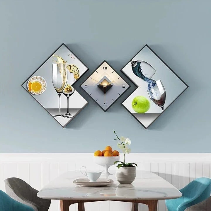 200cm Set 3 Modern Clocks Creative Modeling Design Wall Decorative Clock Light Luxury Wall Hanging Decor Art Clock for Sale