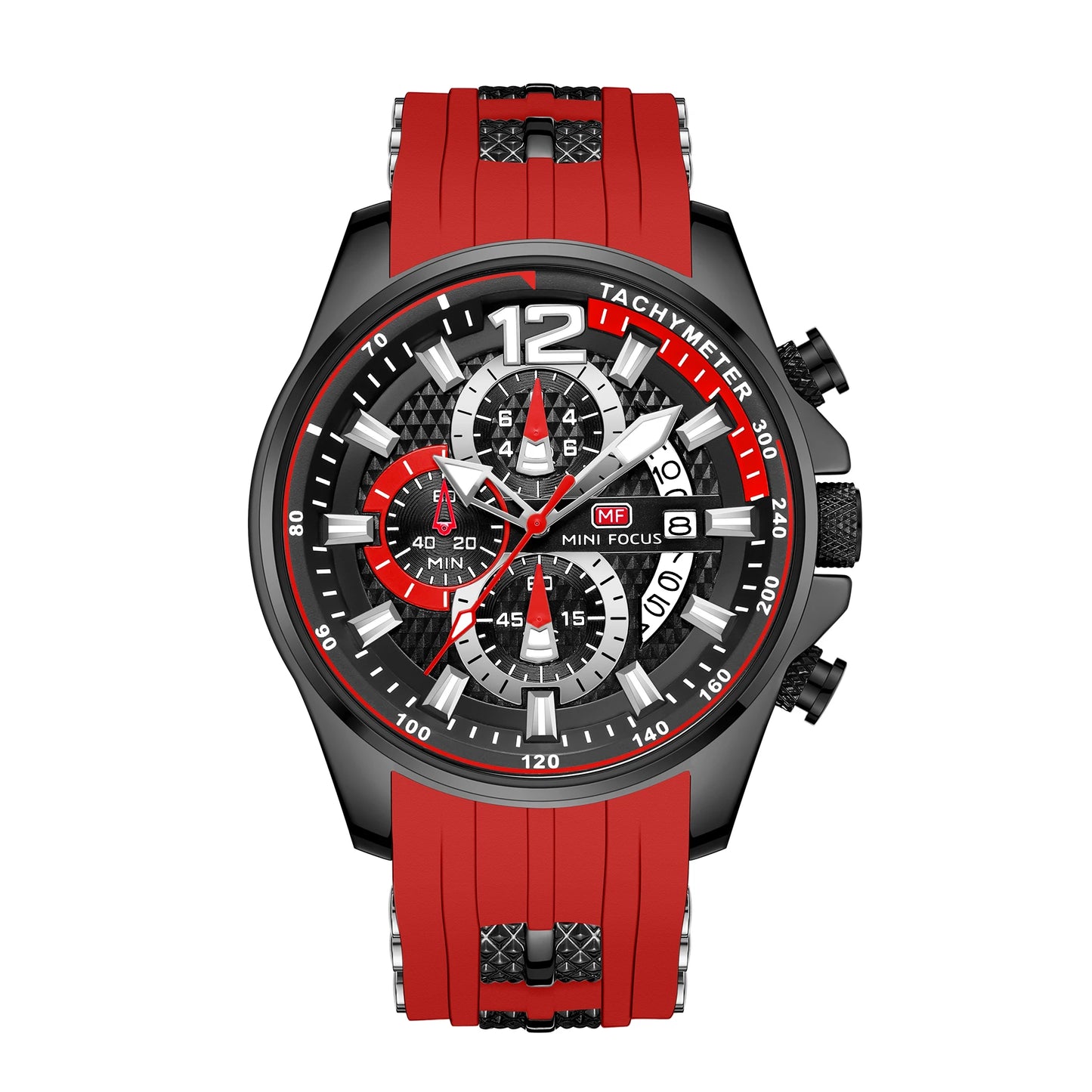 Best Selling MINI FOCUS MF0350G Luxury Quartz Watch Men Waterproof Silicone Band Waterproof Luminous Hands Wrist Watches