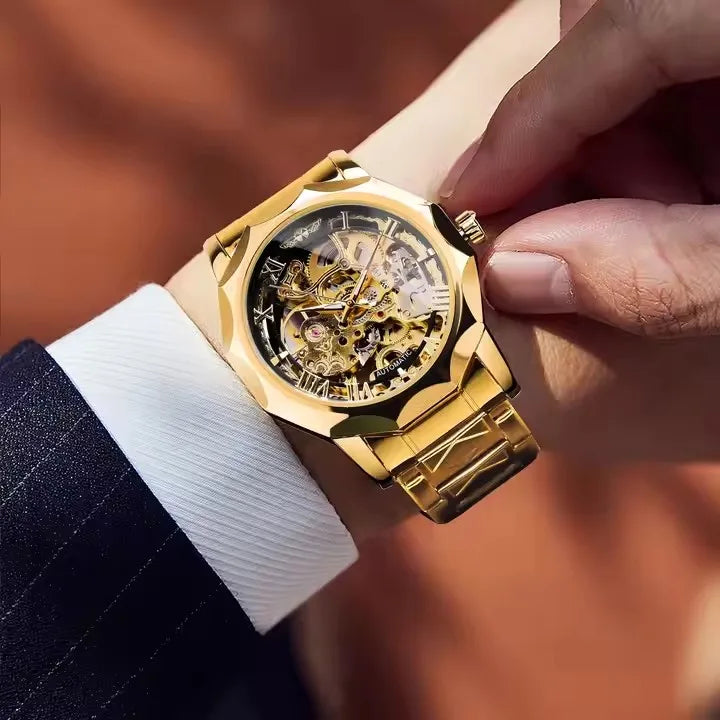 Winner Luxury Automatic Watches for Mens Mechanical Watch Fashion Design Styles Stainless Steel Wristwatches Relogio