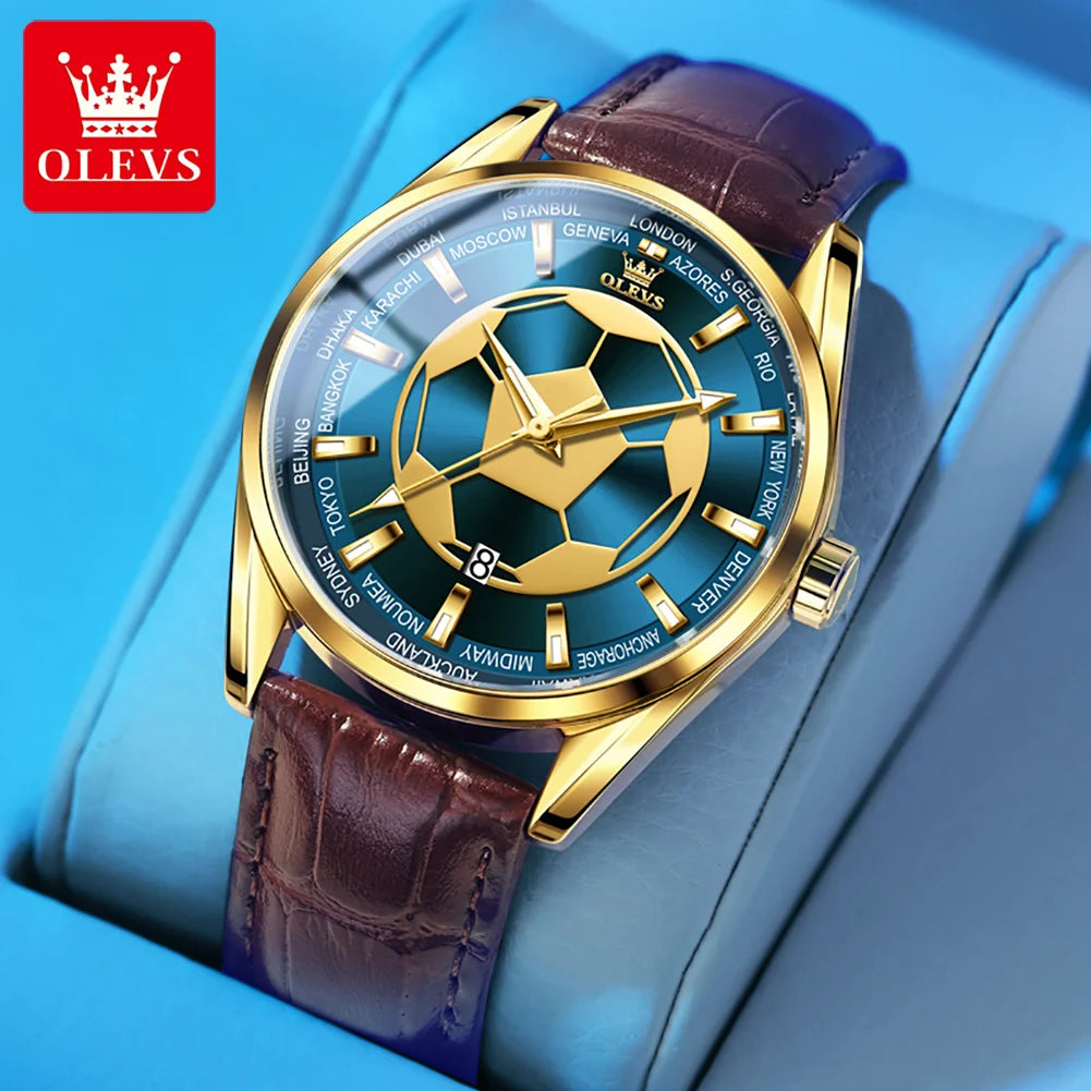 OLEVS 9949 Men Quartz Alloy Watches Relojes Watches Men Wrist Custom Quartz Leather Watch