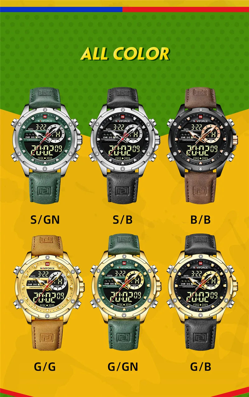 Hot Sale NAVIFORCE New 9208 Quartz Watches Men Casual Sports Chronograph Quartz Wrist Watch Waterproof Relojes Luxury Wristwatch