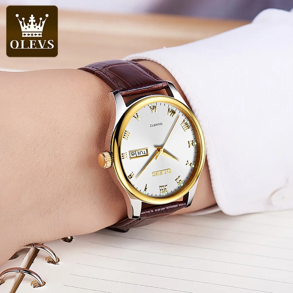 OLEVS 5568 Oem Fashion Design Luxury Watches Classic Business Luminous Stainless Steel Man Custom Watch for Men Quartz Watches