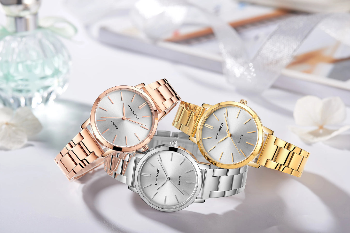 MINI FOCUS MF0307L Femme Classic Elegant Watches Solid Stainless Steel Band Waterproof With Japanese Movement Women Quartz Watch