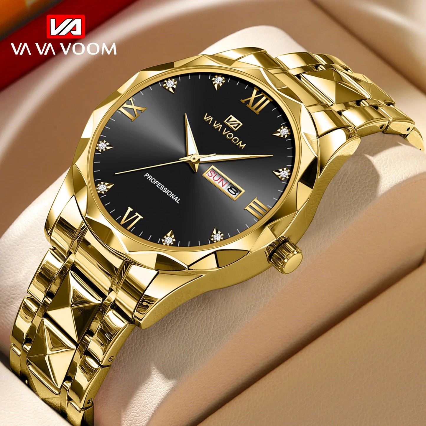 Hannah Martin Vava Voom 2741 Fashion Men's Watches Brand Waterproof Stainless Steel Business High End Date Quartz Watch for Men