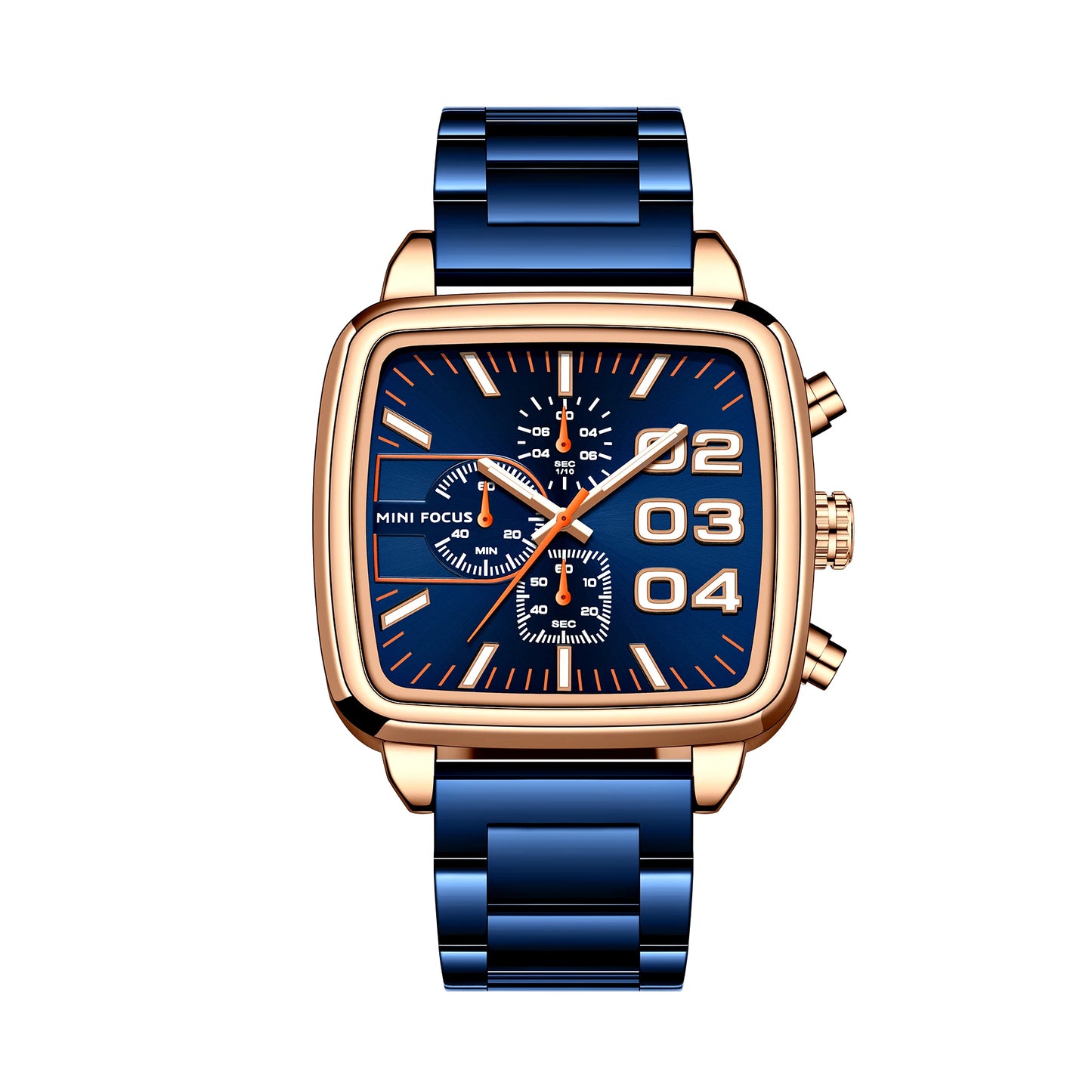Relogio Masculino MINI FOCUS MF0314G Original Brand Waterproof Chronograph Men Quartz Watches Luxury Square Wrist Watch