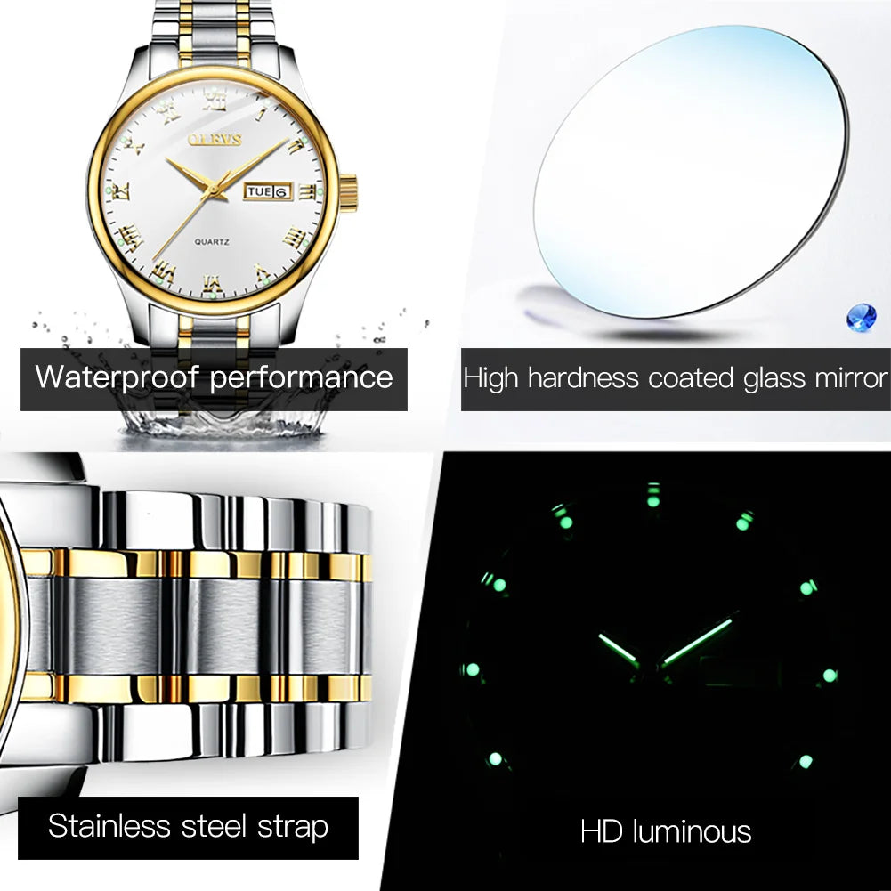 OLEVS 5568 Oem Fashion Design Luxury Watches Classic Business Luminous Stainless Steel Man Custom Watch for Men Quartz Watches