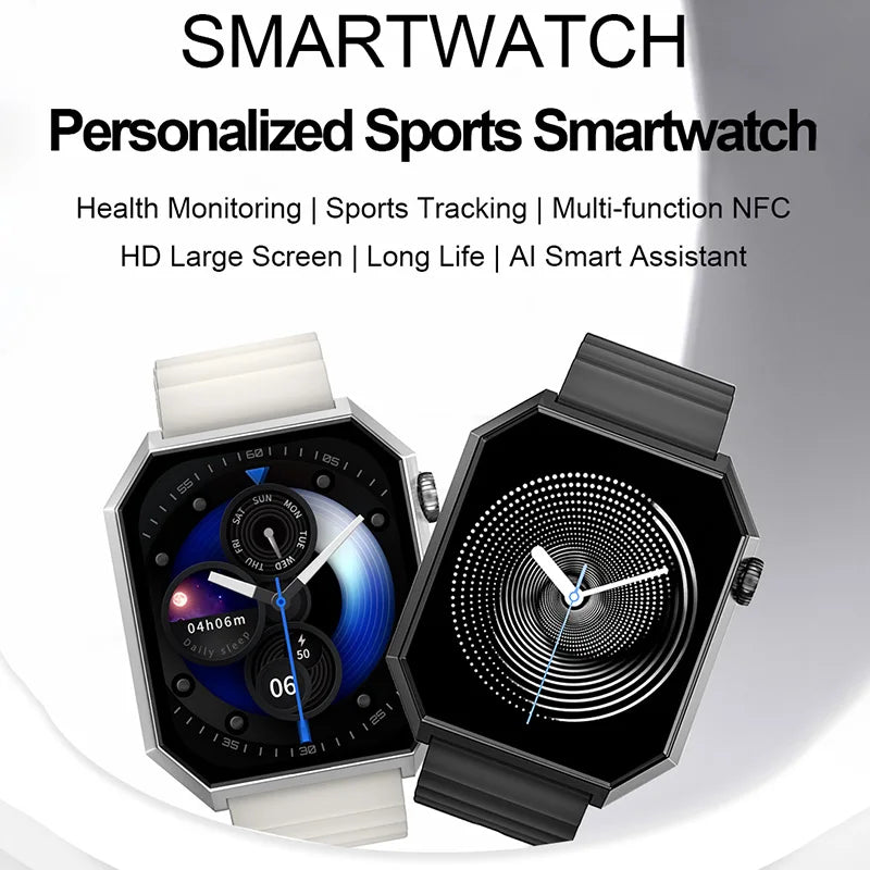 2025 New Smart Watch 1.95"HD Screen Health Al Voice NFC Sports Mode Altimeter BT Call 3D Vision Deep Waterproof Smart Watch