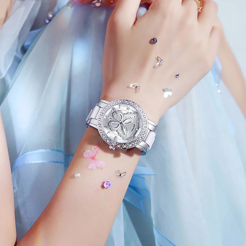 Women Watches 2025 Luxury Brand Relogio Feminino Silver Ladies Wrist Watch For Women Steel Waterproof Female Clock Dropshipping