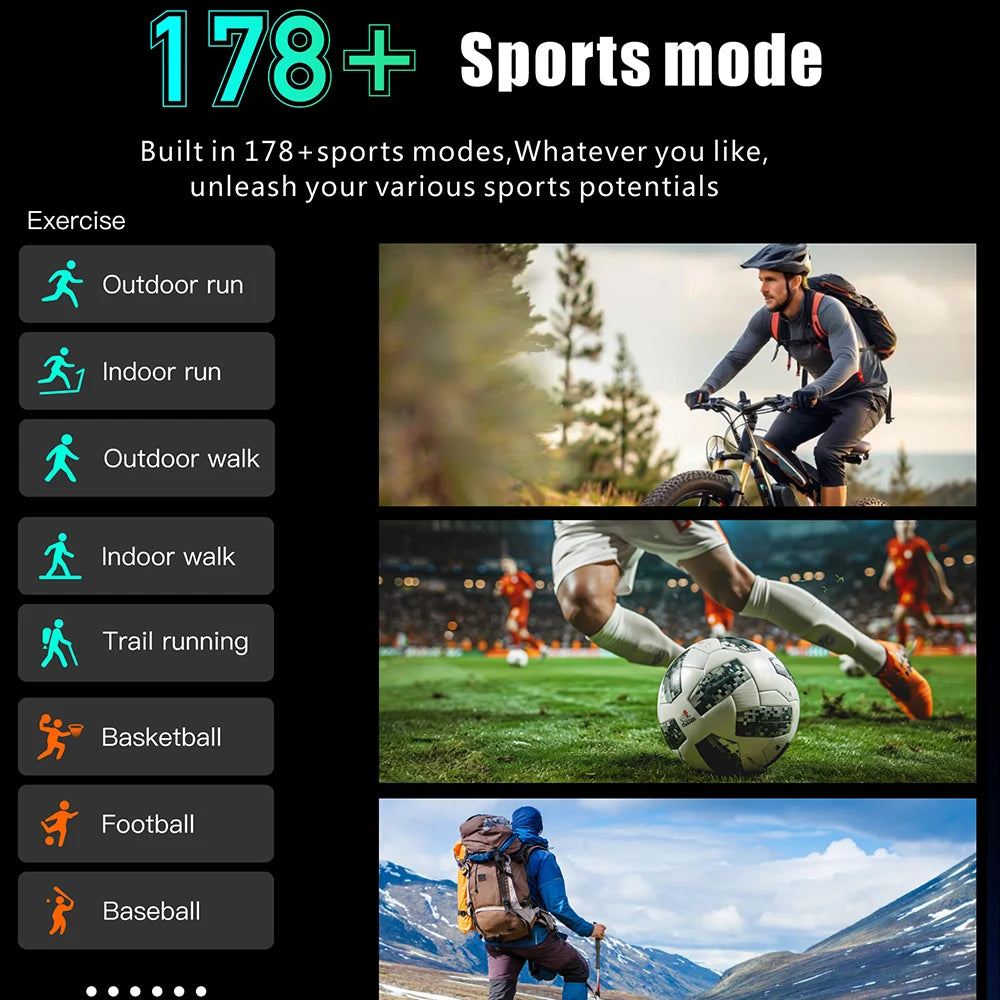 2025 New Built-in GPS Smart Watch 2.01 inch Full Touch Screen IP68 Waterproof Sports Watch 420mAh Bluetooth Talk Men Smartwatch.