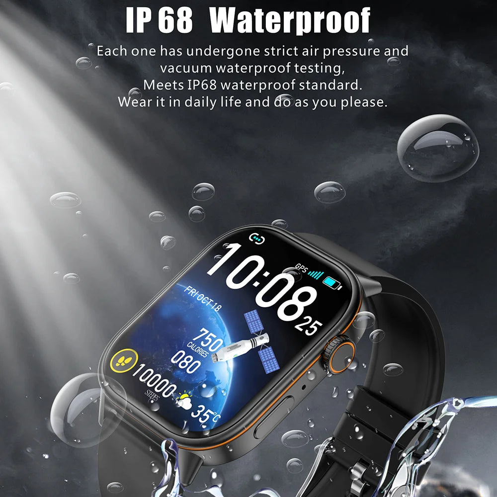 2025 New Built-in GPS Smart Watch 2.01 inch Full Touch Screen IP68 Waterproof Sports Watch 420mAh Bluetooth Talk Men Smartwatch.