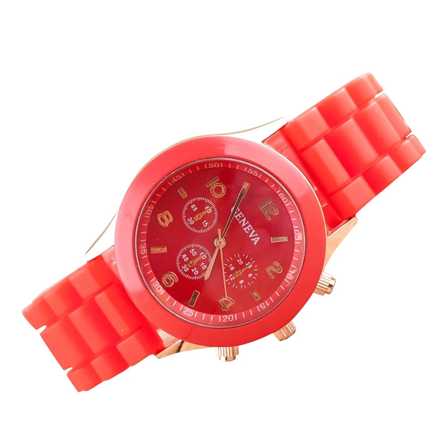 Men'S And Women'S Waterproof Watches Quartz Wristwatch Circular Arabic Numeral Dial Silicone Strap Wristwatch Decorations Gift