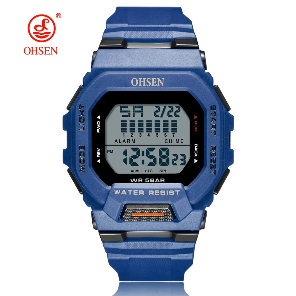 Outdoor Sport Digital Watches for Men Green Silicone Waterproof Tactical Electronic Men's Watch Big Dial Clock relogio masculino