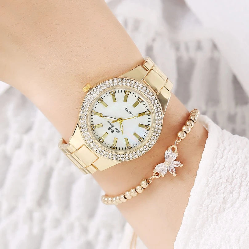 Fashion Casual Women Watch Elegant Luxury Brand Stainless Steel Strap Quartz Dress Watches For Woman Gifts