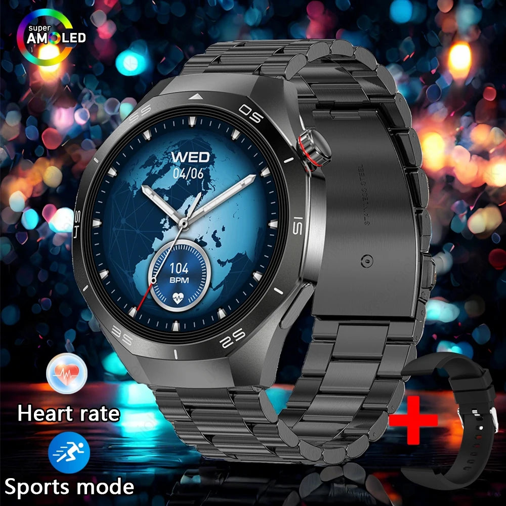 2025 New Smart Watch Men AMOLED HD Display Sports Health Tracker Waterproof Bluetooth Call Smartwatch Men For HUAWEI GT5 PRO