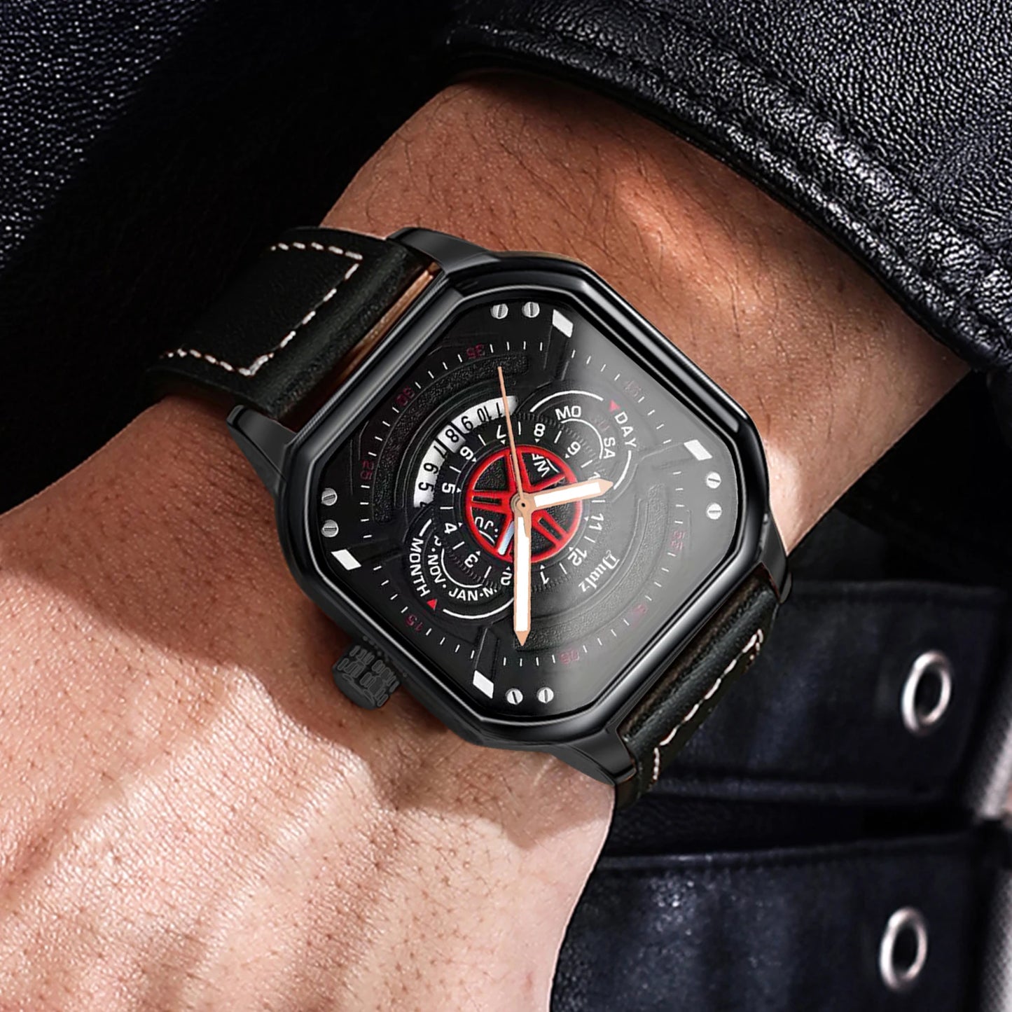 Men's Watch Fashion Leather Strap Casual Square Men's Watch Boyfriend Gift Watch men watch