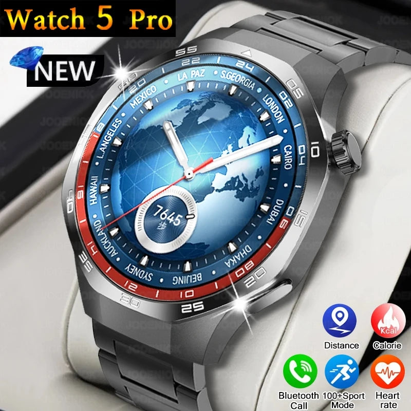 2025 New Smart Watch Men AMOLED HD Display Sports Health Tracker Waterproof Bluetooth Call Smartwatch Men For HUAWEI GT5 PRO