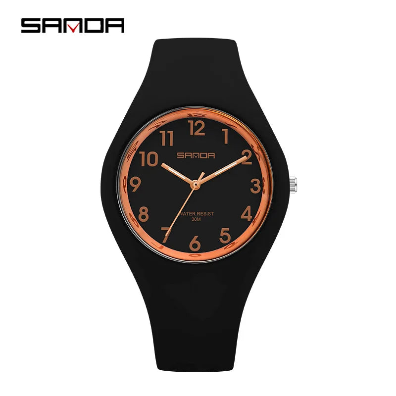 SANDA New Fashion Trend Women's Watches Sports Waterproof Wristwatch for Woman Watch Casual Clocks relogio feminino 6056