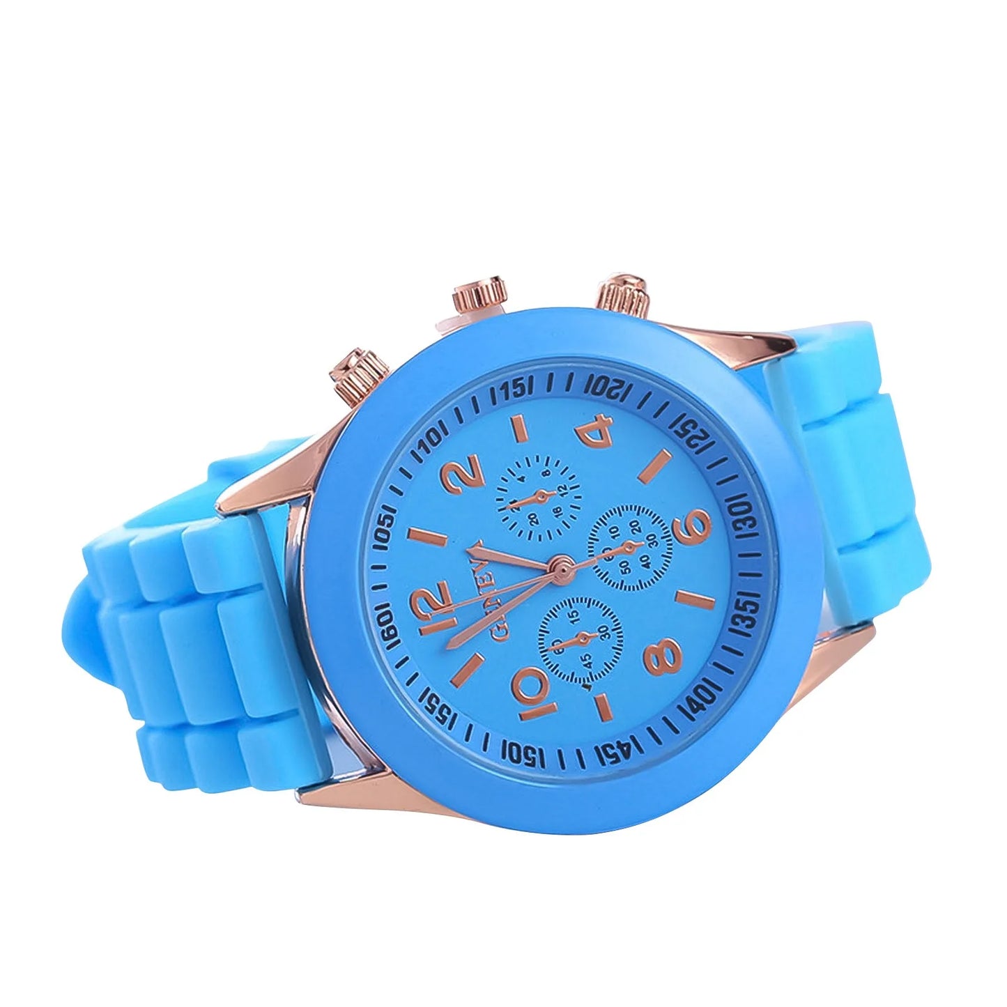 Men'S And Women'S Waterproof Watches Quartz Wristwatch Circular Arabic Numeral Dial Silicone Strap Wristwatch Decorations Gift
