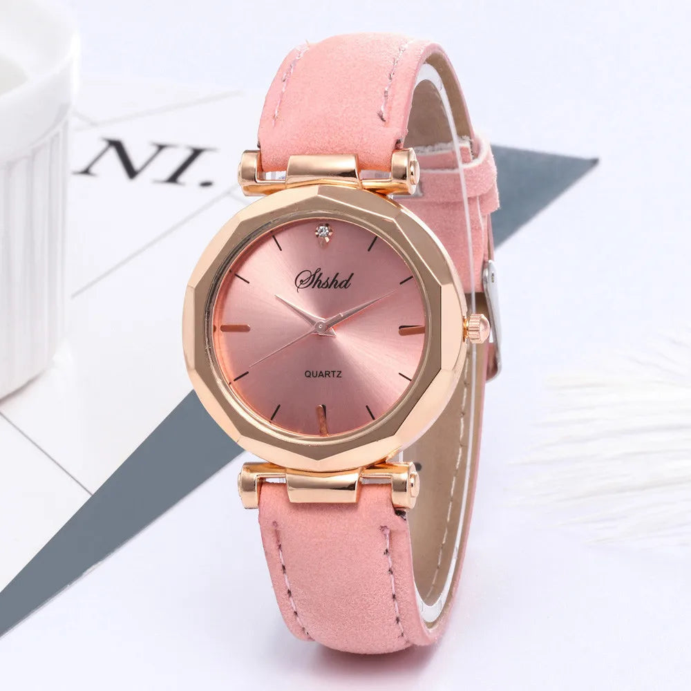 Reloj Mujer Fashion Watch For Women Leather Watches Ladies Luxury Analog Quartz Crystal Wristwatch Clock Relogio Feminino