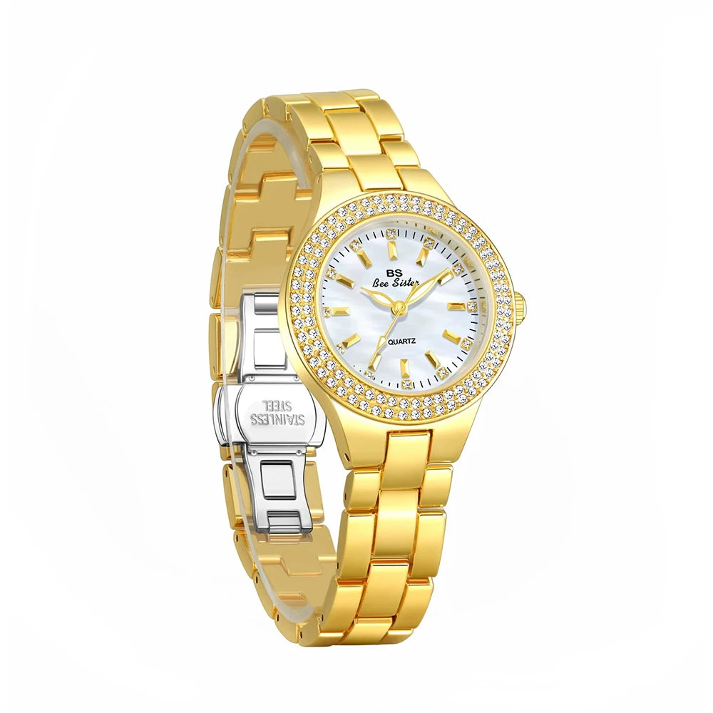 BS Woman Watch Classic Light Luxury Fashion Women's Wristwatch High Quality Gold Silver Quartz Women Watches
