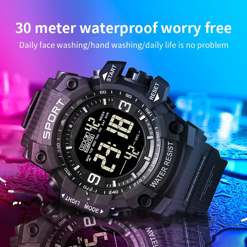 NEW ARRIVAL SPORTS WATCHES FOR MEN Outdoor Sports Waterproof LED Electronic Watch Rubber Student Digital Multifunction Watch