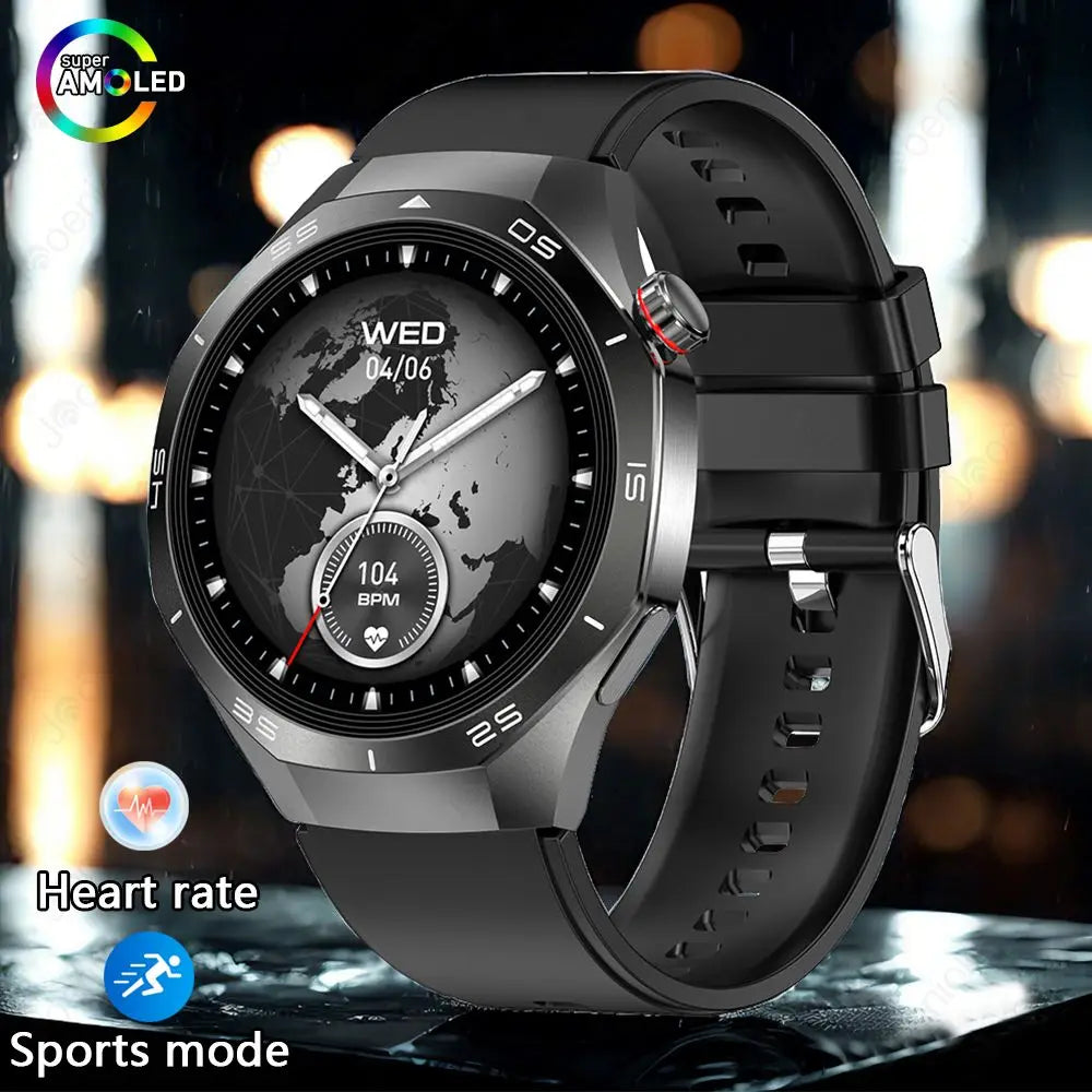 2025 New Smart Watch Men AMOLED HD Display Sports Health Tracker Waterproof Bluetooth Call Smartwatch Men For HUAWEI GT5 PRO