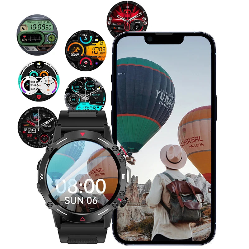 Smart Watch Wireless Wristwatch 1.43Inch Full Touch Screen Multiple Sports Modes Waterproof Smart Watch Fitness Watch For Unisex