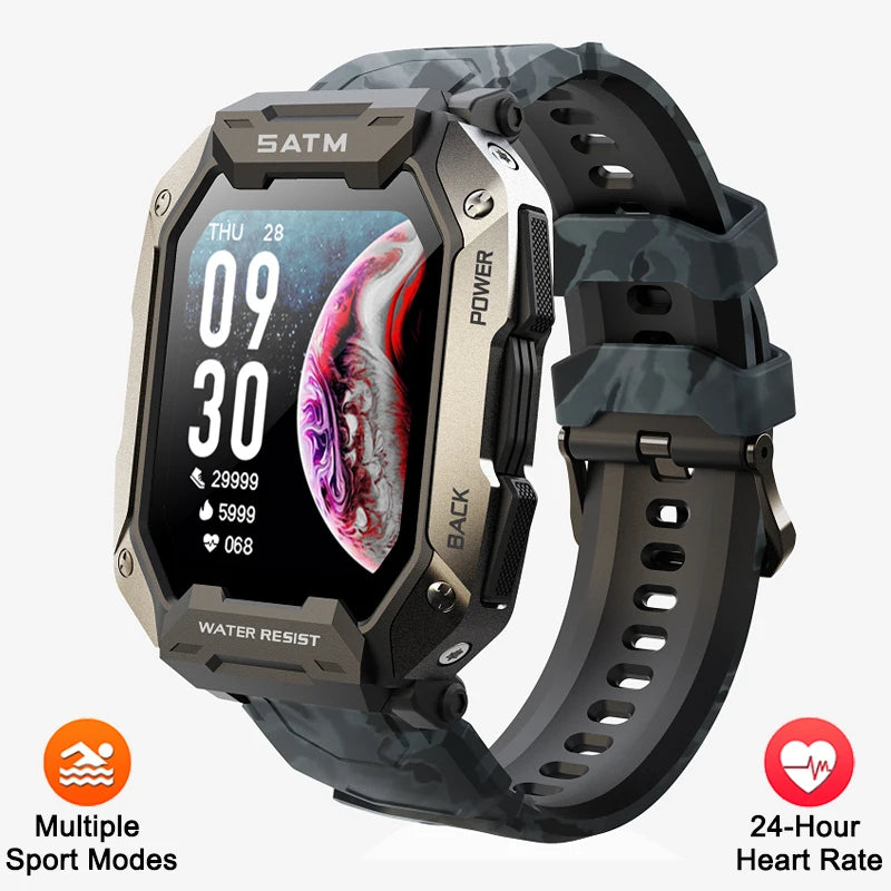 Smart Watch Men Swim IP68 ATM Waterproof Smart Clock Outdoor Sports Fitness Tracker Health Monitor Smartwatch For Android IOS