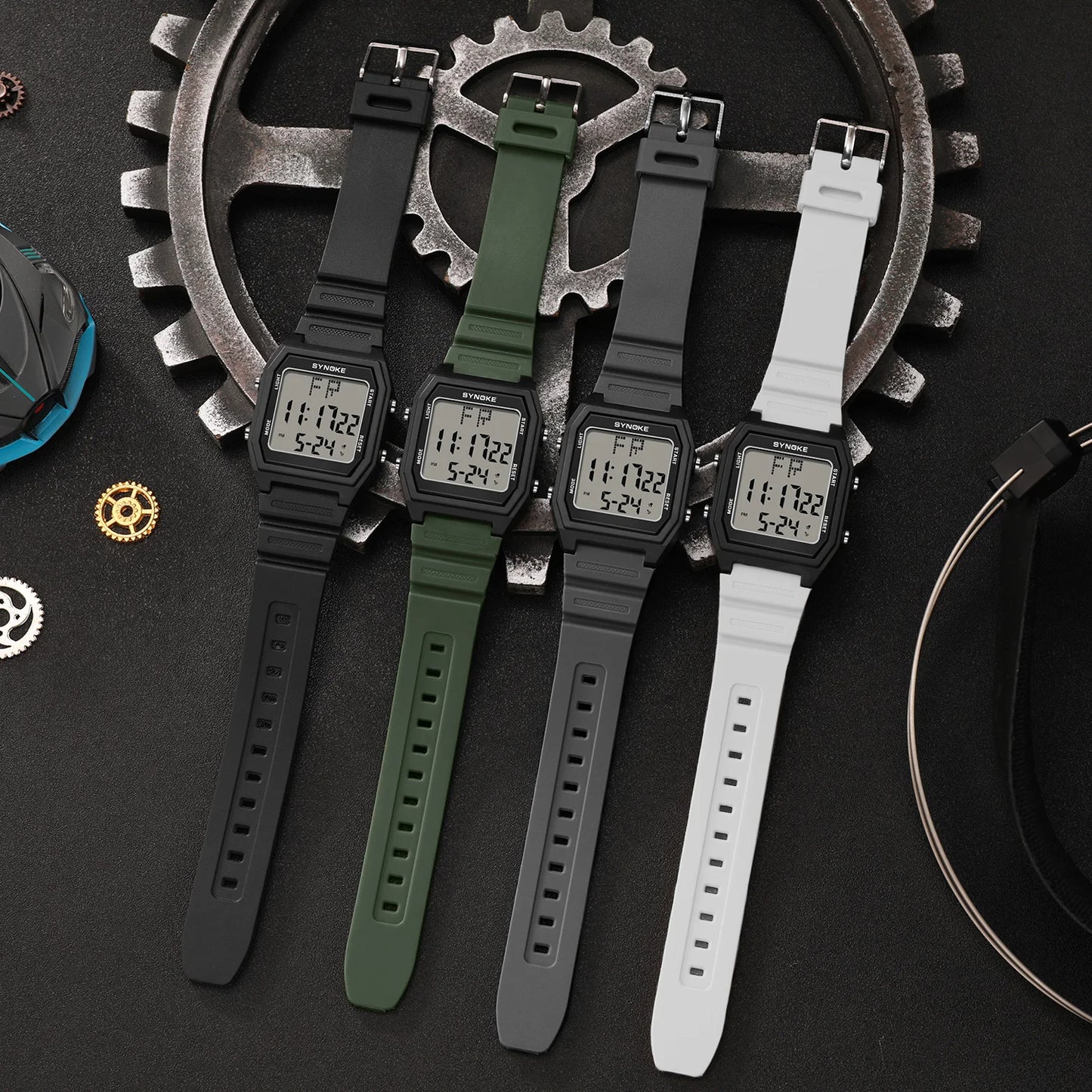 Men's Sports Watch , Digital Display, Square Dial, Fashionable TPU Strap, Ideal for Students