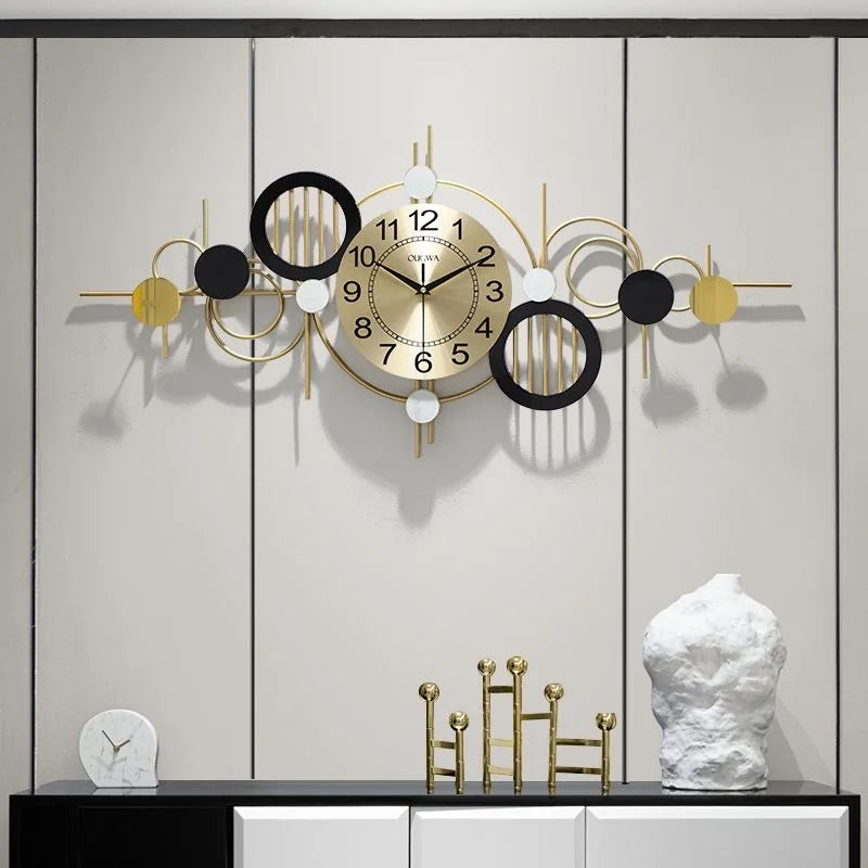 89*42cm Modern Style Big Circle Wall Clock Indoor Large Round Metal Frame Wall Clock for Home Decor Dropshipping Products 2024