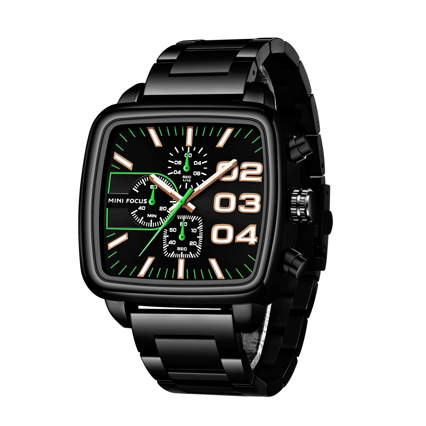 Relogio Masculino MINI FOCUS MF0314G Original Brand Waterproof Chronograph Men Quartz Watches Luxury Square Wrist Watch