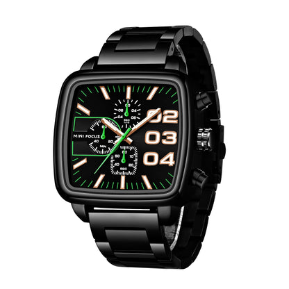 Relogio Masculino MINI FOCUS MF0314G Original Brand Waterproof Chronograph Men Quartz Watches Luxury Square Wrist Watch