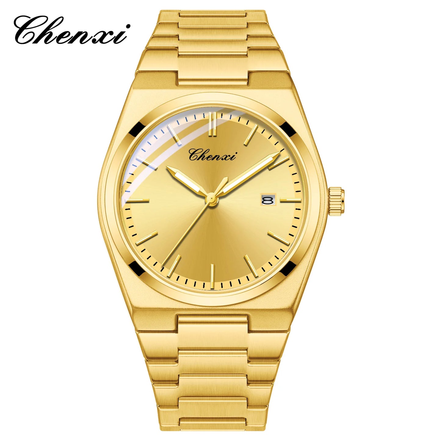 CHENXI 683 Classic Minimalist Dial Fashion Casual Quartz Watches for Men Calendar Stainless Steel Gold Watch Hot Selling Gift