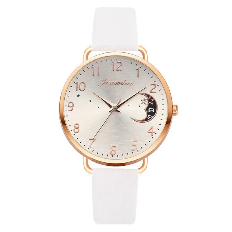 Women Fashion White Watch Quartz Leather Ladies Wristwatches 2023 New Brand Simple Number Dial Woman Clock Montre Femme