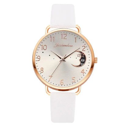 Women Fashion White Watch Quartz Leather Ladies Wristwatches 2023 New Brand Simple Number Dial Woman Clock Montre Femme