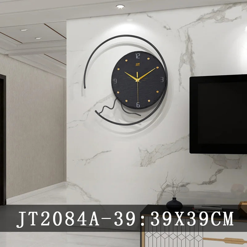New Design Gold Fish Wall Clock 1 Piece Minimalist Wood Wall Clock Home Decor Luxury for Living Room Office