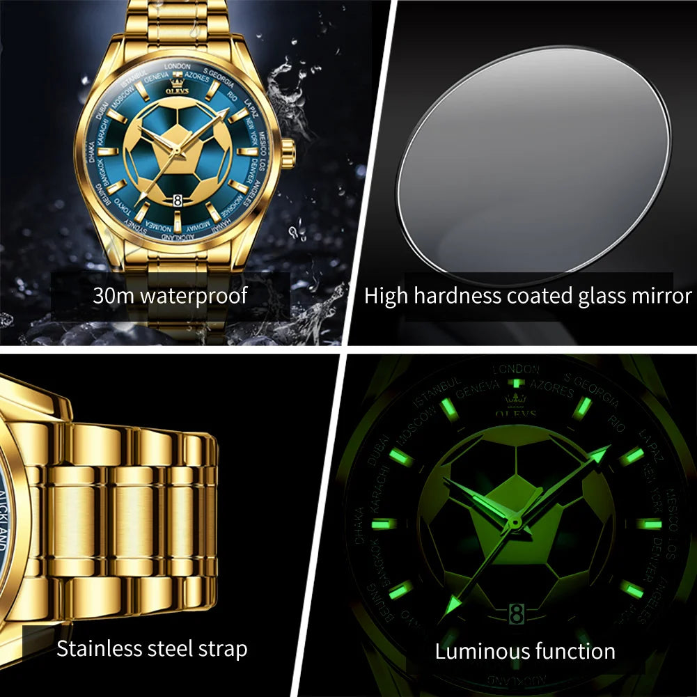 OLEVS 9949 Men Quartz Alloy Watches Relojes Watches Men Wrist Custom Quartz Leather Watch