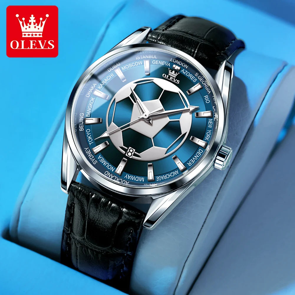 OLEVS 9949 Men Quartz Alloy Watches Relojes Watches Men Wrist Custom Quartz Leather Watch