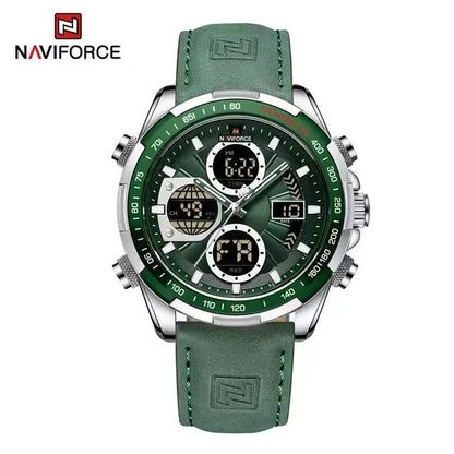 NAVIFORCE 9197 Quartz Watches Mens Luxury Sport Chronograph Waterproof Quartz Big Dial Clock Digital Wristwatches Men Watch