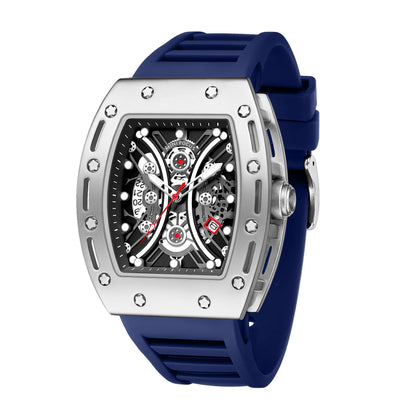 MINI FOCUS MF0420G Men Fashion Barrel Shaped Sports Watch Silicone Strap Waterproof With Luminous Hands Quartz Watches Reloj
