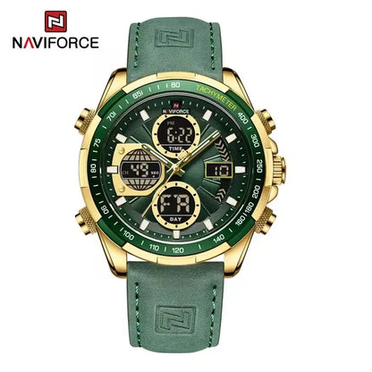 NAVIFORCE 9197 Quartz Watches Mens Luxury Sport Chronograph Waterproof Quartz Big Dial Clock Digital Wristwatches Men Watch